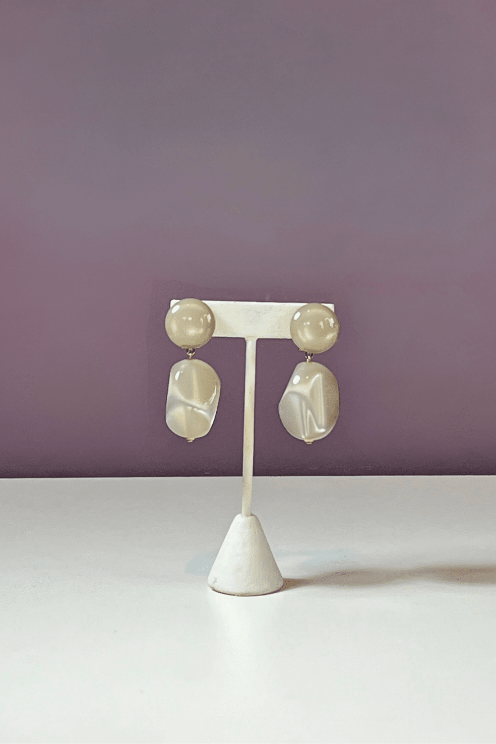 Smoky Grey Espelette Clip On Earrings