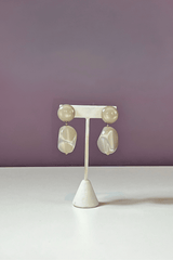 Smoky Grey Espelette Clip On Earrings