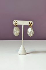 Smoky Grey Espelette Clip On Earrings
