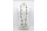 Faux Pearls On Leatherette Chain Necklace