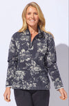 Quarter Zip Floral Pullover