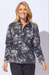 Quarter Zip Floral Pullover