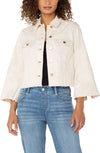 Wide Sleeve Jacket W/ Embroidered Florals