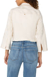 Wide Sleeve Jacket W/ Embroidered Florals