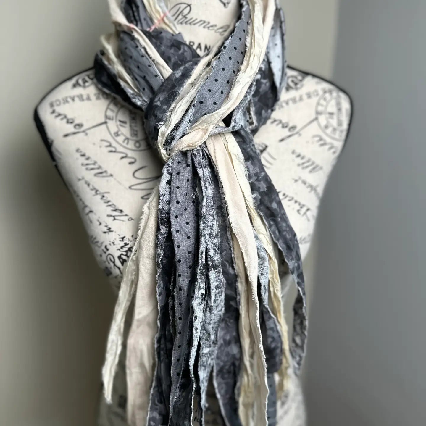 French Gray Fringe Scarf
