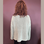 Round Neck Long Sleeve Star Weave Sweater