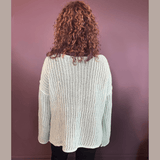 Round Neck Long Sleeve Star Weave Sweater