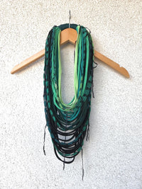Gradient Green Textile Scarf Necklace