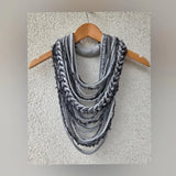 Grey Textile Scarf Necklace