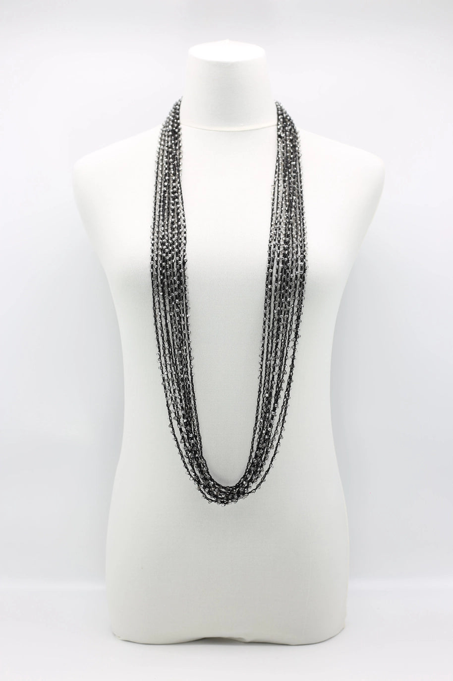 Mini Crystal Hand Crocheted Necklace