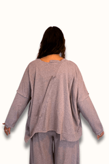 Rosey Heather Diagonal Top