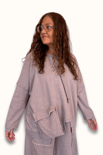 Rosey Heather Diagonal Top