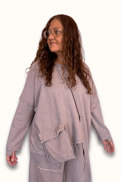 Rosey Heather Diagonal Top