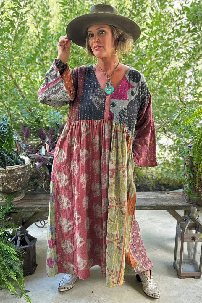 6. Kantha Sunrise Dress - One Of A Kind