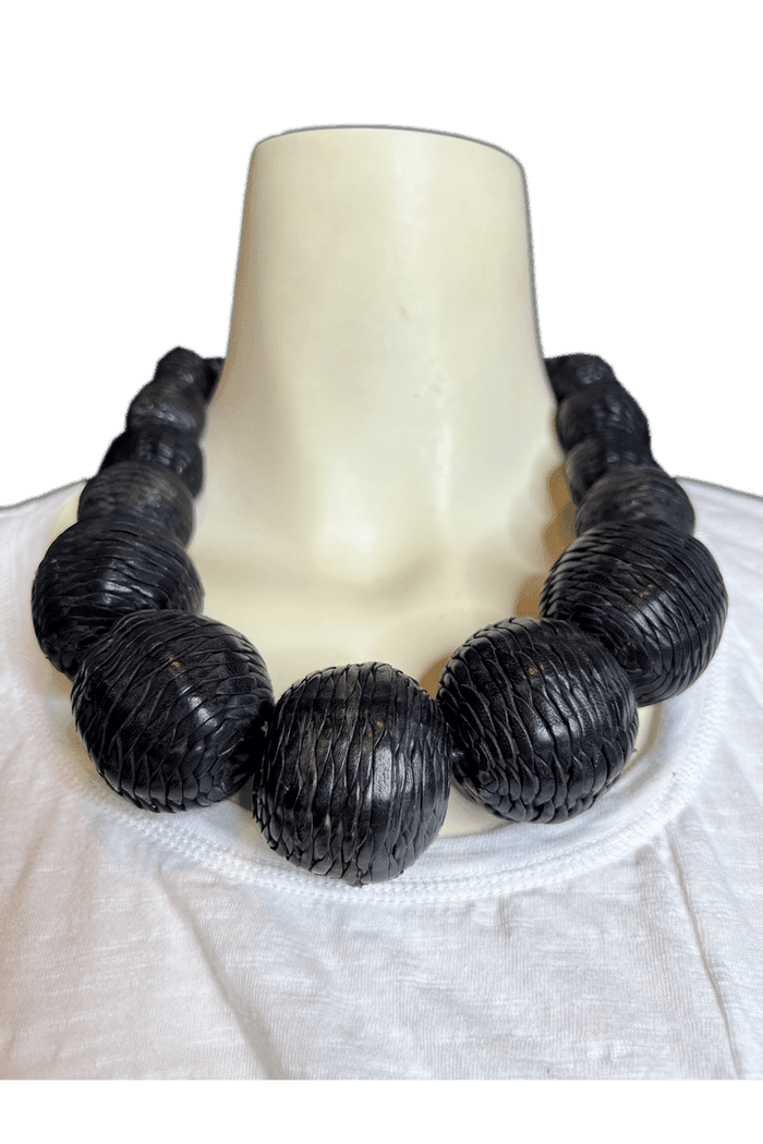 African Leather Beads Necklace