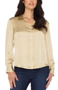 Long Sleeve Button-Front Bouse