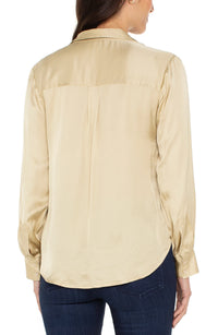 Long Sleeve Button-Front Bouse