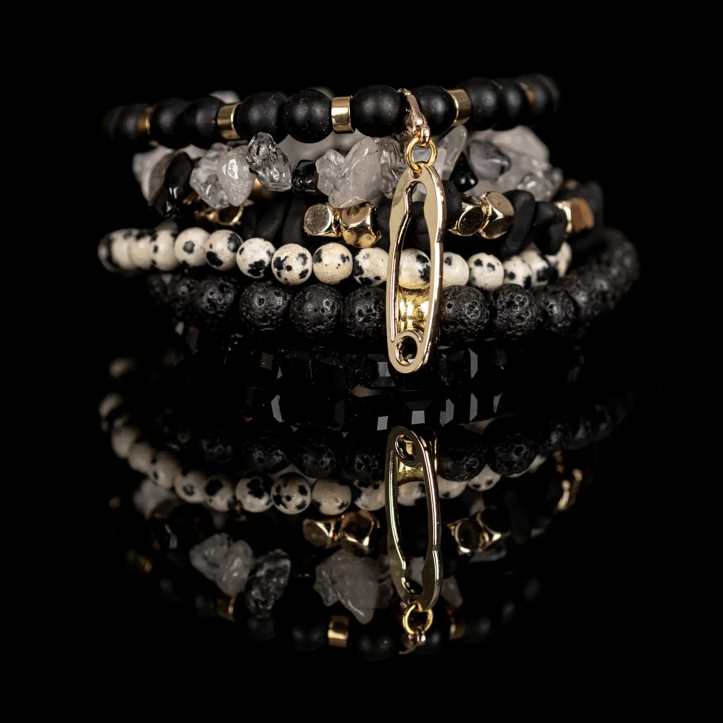 Malachite Swan Bracelet Set