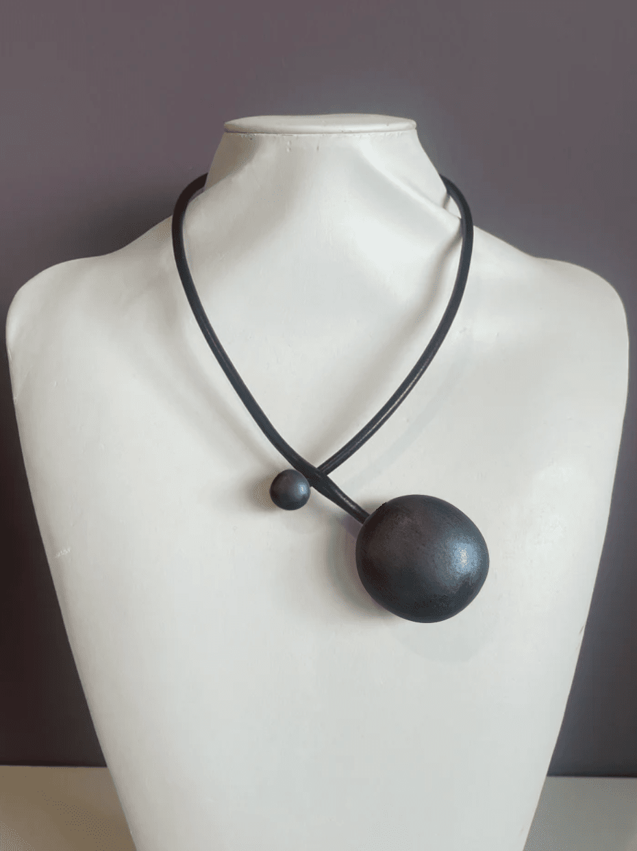 Matte Black Brigitte Necklace - 21"