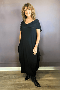 Drape Collar Dress