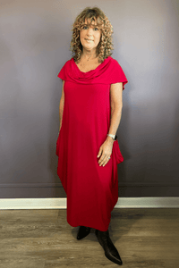Drape Collar Dress