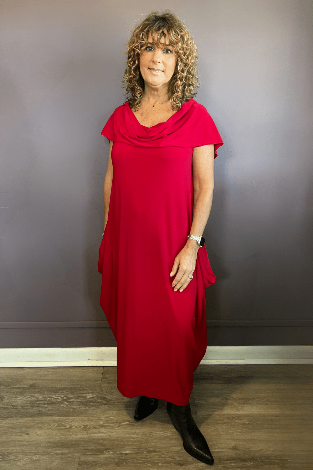 Drape Collar Dress