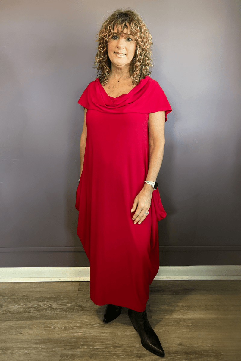 Drape Collar Dress