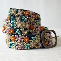 Morning Dew Embroidered Wool Belt