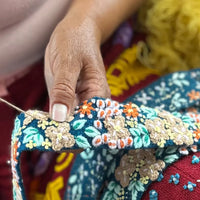 Morning Dew Embroidered Wool Belt