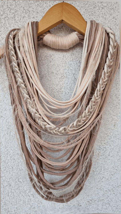 Nude Textile Scarf Necklace