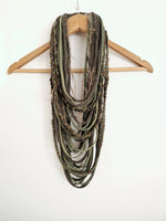 Olive Textile Scarf Necklace