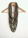 Olive & Green Textile Scarf Necklace