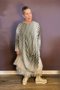 Olive Stripe Tunic Top