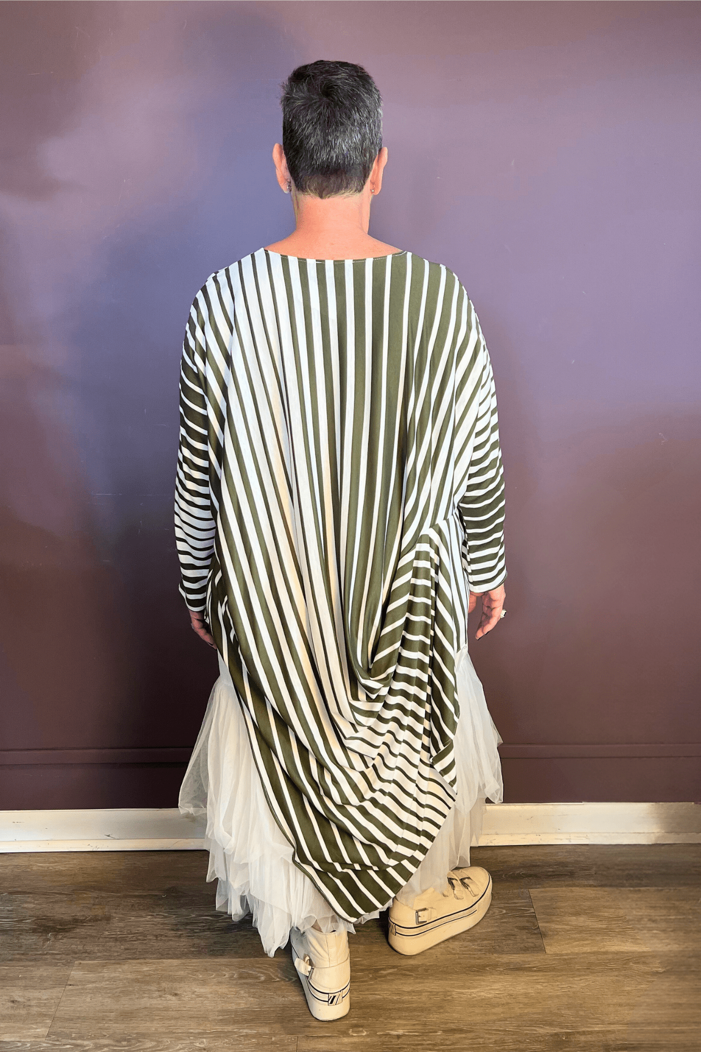 Olive Stripe Tunic Top