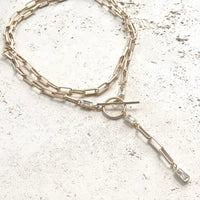 Paperclip Wrap Necklace - Matte Gold