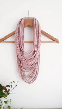 Pink Textile Scarf Necklace