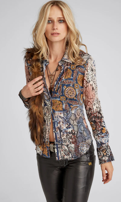 Indigo Print Blouse