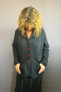 Terry Red Button Jacket