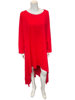 Red Hi-Lo Tunic Dress