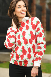 Roses Crewneck Sweater (White)