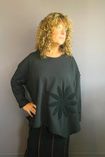 Embroidered Flower Terry Top
