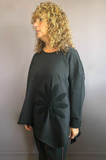 Embroidered Flower Terry Top