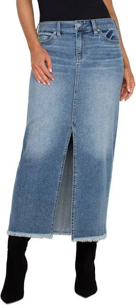 Front Slit Five Pocket Maxi Skirt (Tanglewood)