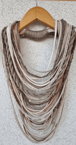 Taupe Textile Scarf Necklace