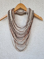 Taupe Textile Scarf Necklace