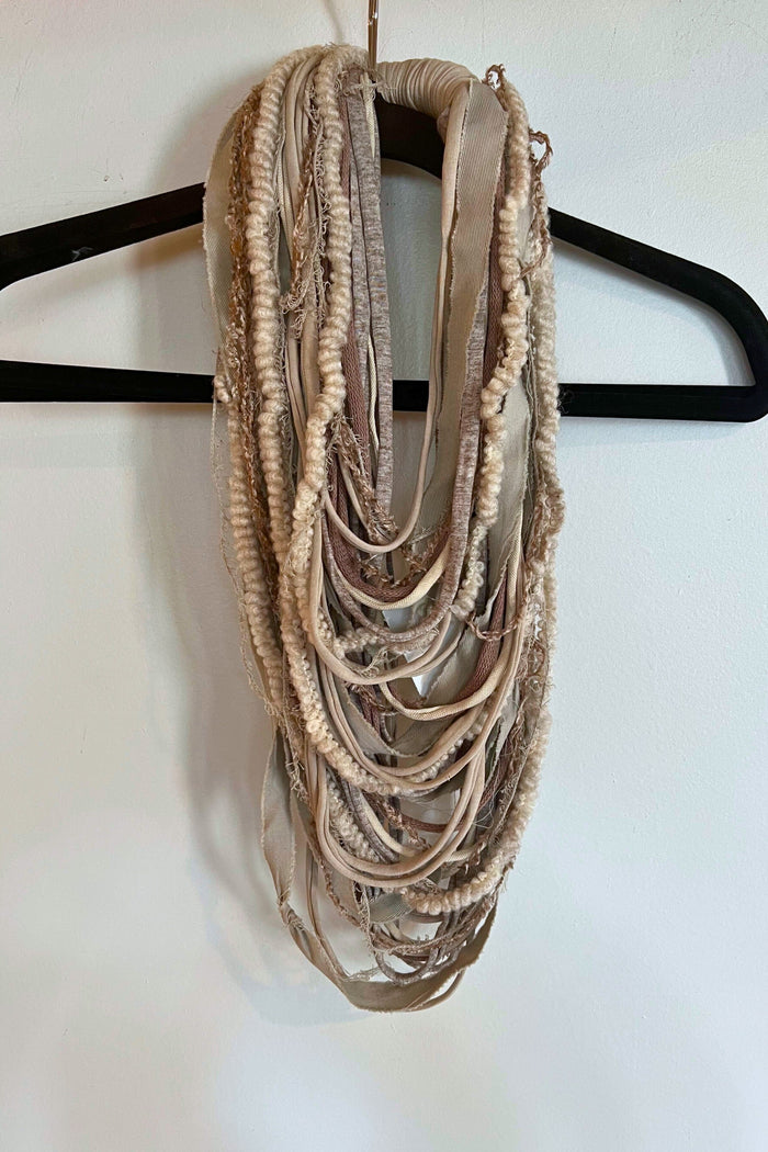 Taupe Textile Scarf Necklace