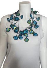 Dotted Fabric Metallic Necklace