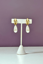 Teardrop Pearl Tina Clip On Earrings