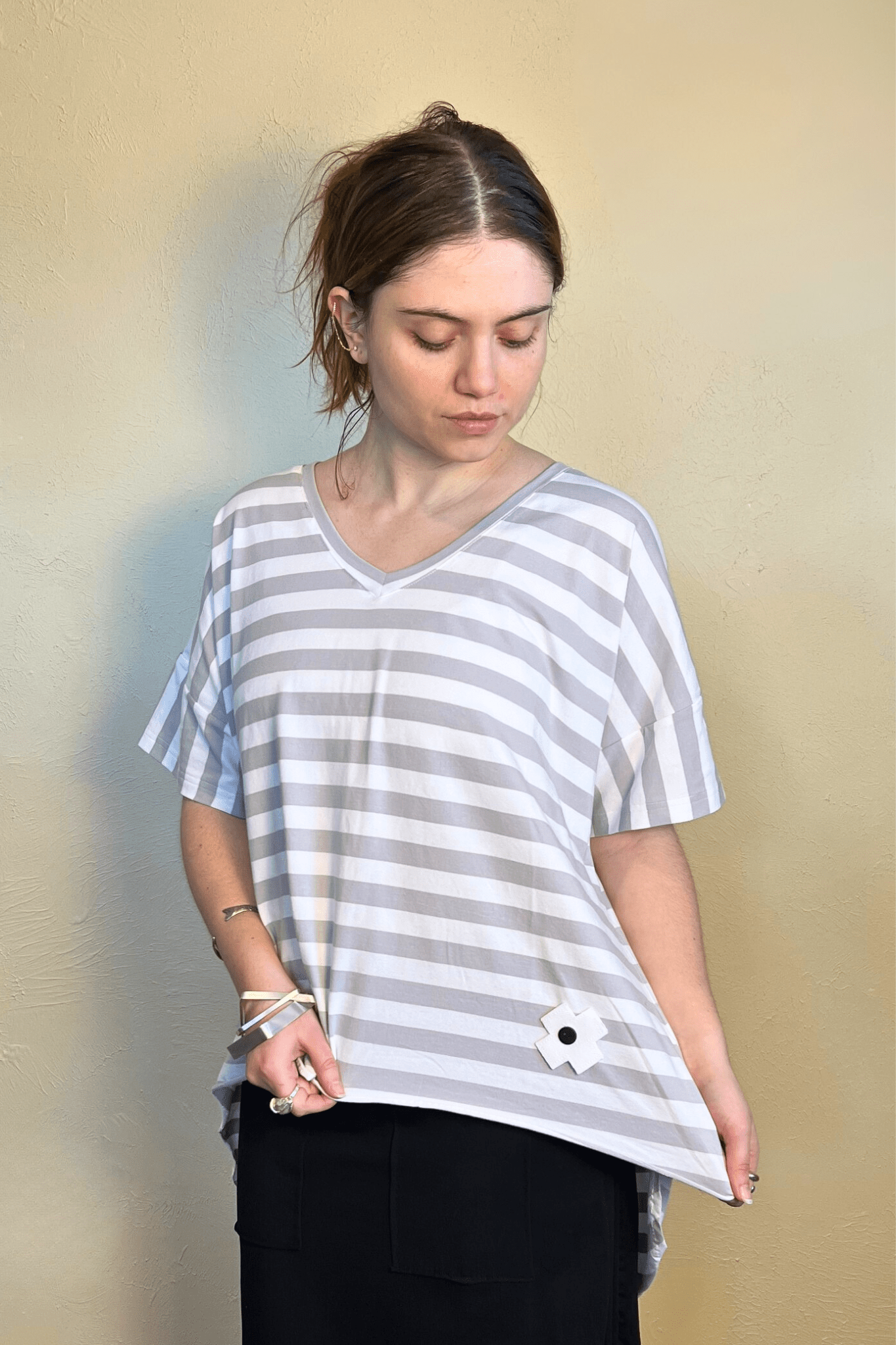 T Shirt - Cement Stripe