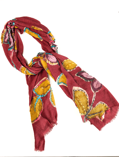 Burgundy Vintage Scarf